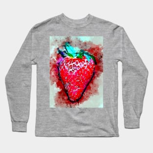 Watercolor Strawberry Long Sleeve T-Shirt